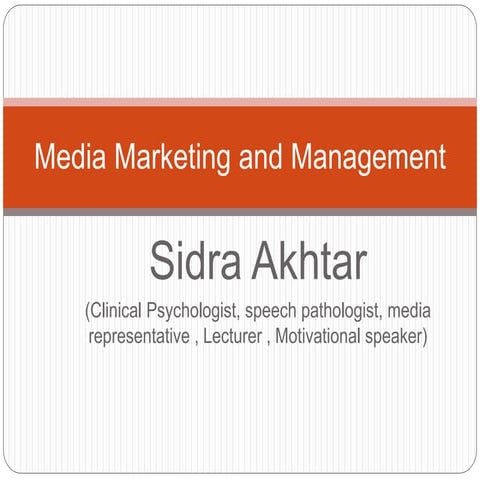 Media Marketing & Management 