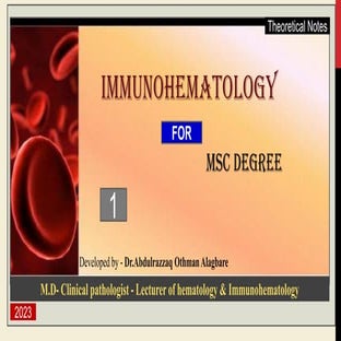 Genetic terms in blood banking