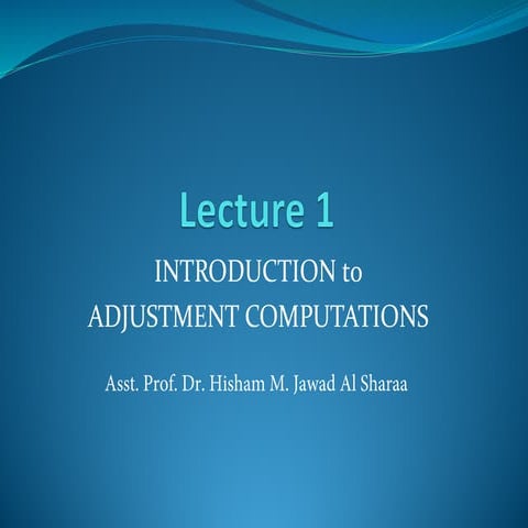 lecture{1} spatial data adjustment advanvc