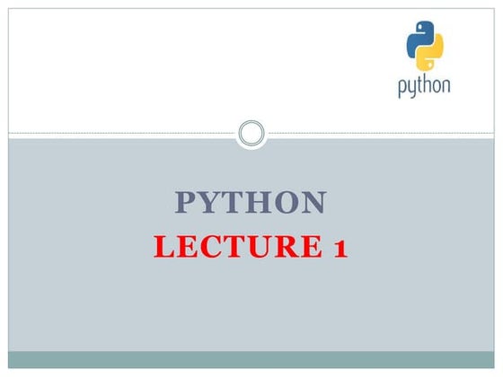 introduction to Python (for beginners) | PPT