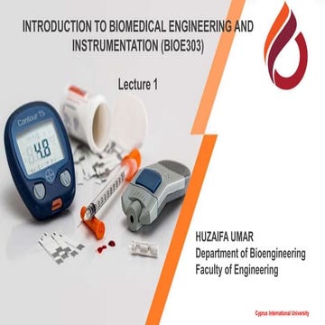 INTRODUCTION TO BIOMEDICAL ENGINEERING AND INSTRUMENTATION