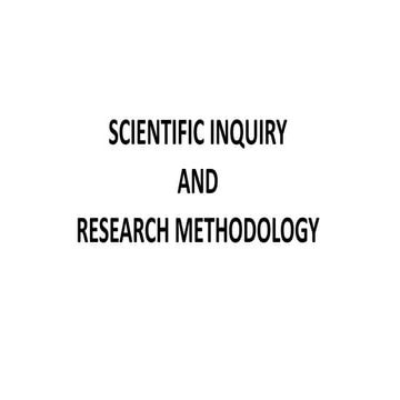 LECTURE research methodology and science