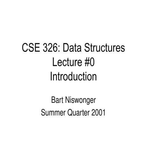 INTRODUCTION TO DATA STRUCTURES LECTURE! | PPT