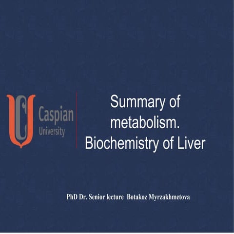 lecture 1. Summary metabolism.Biochemistry of liver.ppt