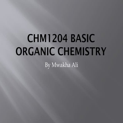 Organic Chemistry for foundation and bachelors