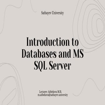 Short preview of Introduction to Databases and MS SQL Server course | PPT