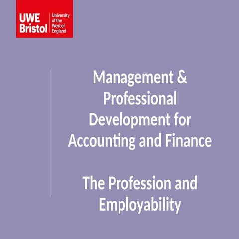 Professional development of accounting and finance