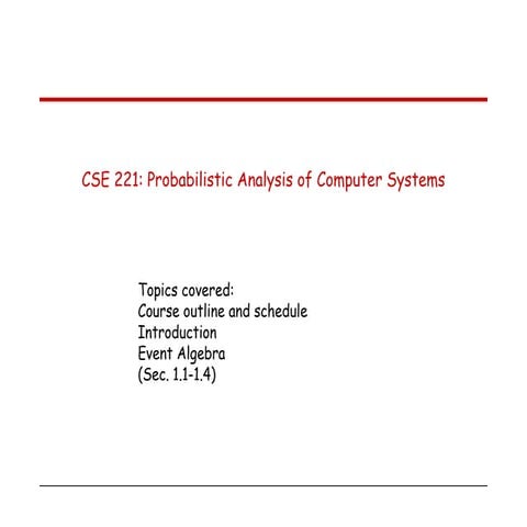 Probabilistic analysis of computer systems | PPT