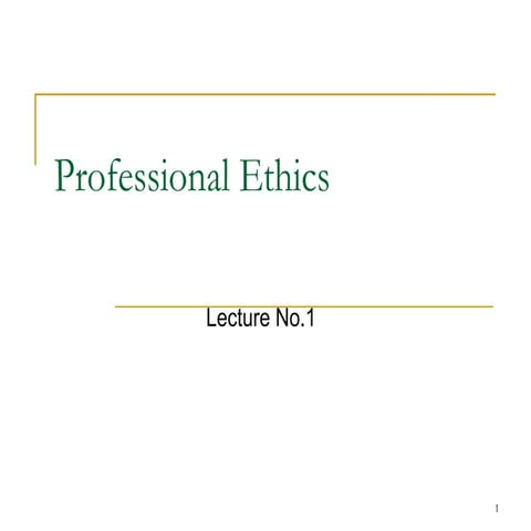 A presentation on Professional Ethics slides