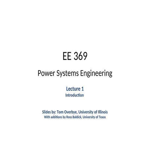 Introduction to power systems, power eng