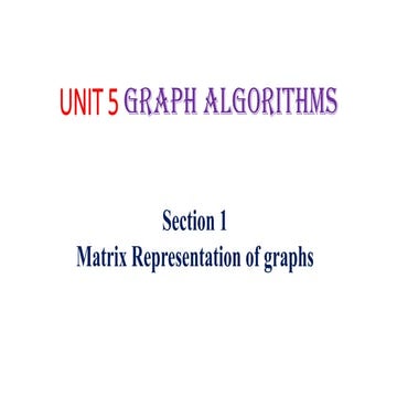 Graph Theory: Matrix representation of graphs | PDF