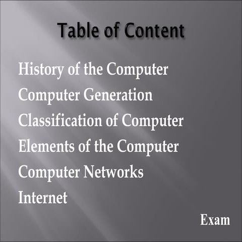 Fundamentals of Computer