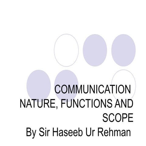 Lecture 1 communication process
