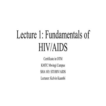 Lecture 1- Fundamentals of HIV and AIDS.pptx