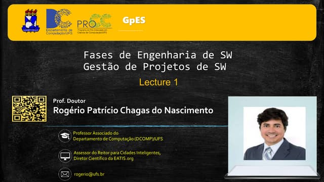 Lecture 1 :: Gestão de Projetos de SW - 4 Ps - Fases da Engenharia de SW