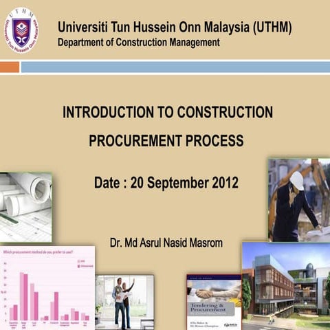 Lecture 1   introduction to construction procurement process.