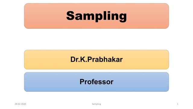  Sampling