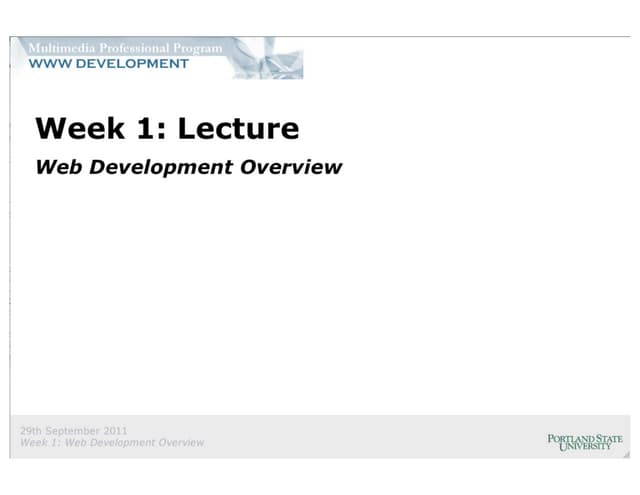 Web Development Overview (partial)