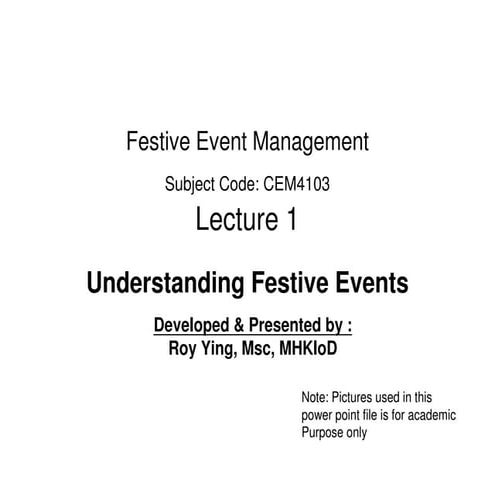 HKBU Lecture 1 -  understanding festive events
