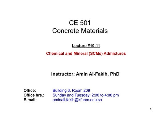 Lecture 12 Admixture: Use of admixtures in concrete technology | PPT