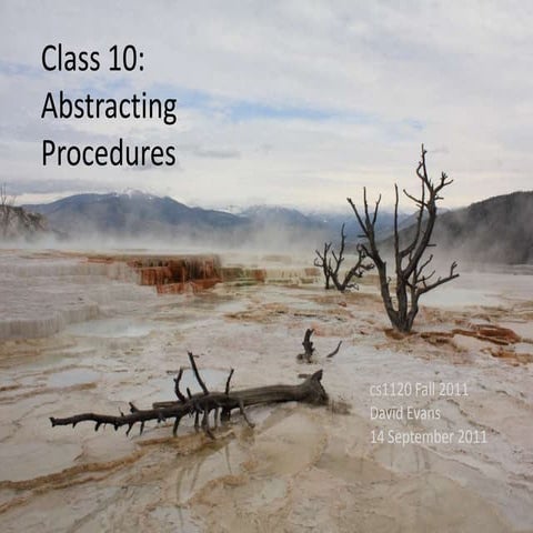 Class 10: Abstracting Procedures