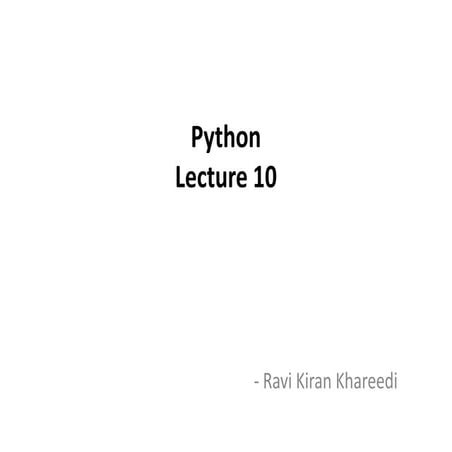 Python - Lecture 10 | PPT image.