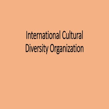 International Cultural diversity organization