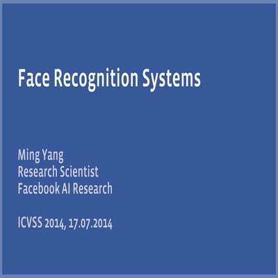 Lecture 10   ming yang - face recognition systems