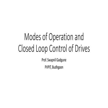Lecture 10, 11, 12 modes of operation