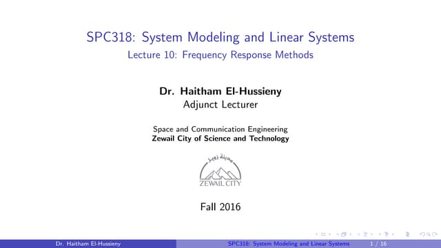 frequency respose of control system T.F.
