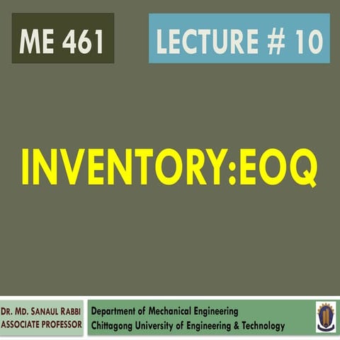 Comprehensive Guide to Economic Order Quantity (EOQ) and Inventory Cost ...