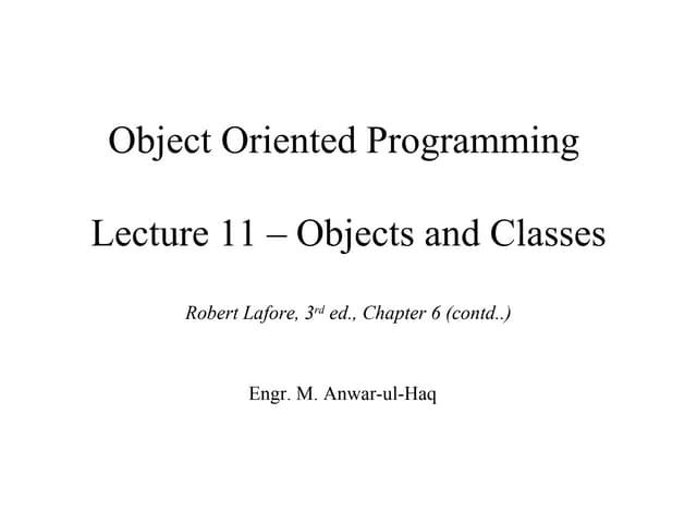 oop Lecture 11 | PPT