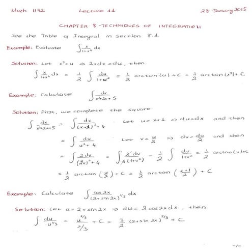 Calculus II Lecture Notes | PDF