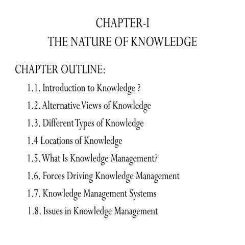 The fundamental concept of nature of knowledge