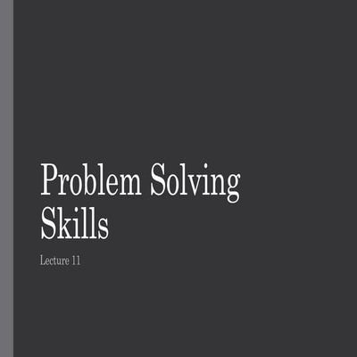 problem solving skills and its related all information | PPT