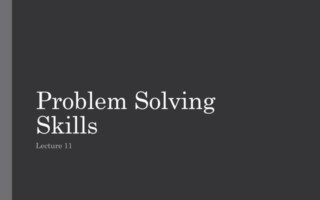 problem solving skills and its related all information