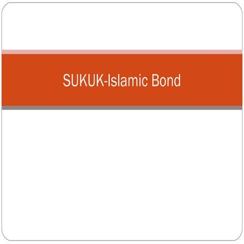 sukuk - islamic bond