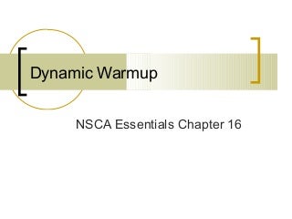 Dynamic warmup considerations for sport