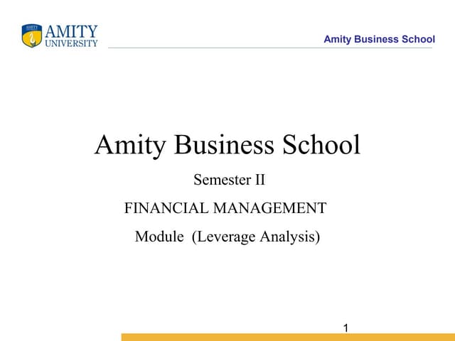 Lecture 11  leverage