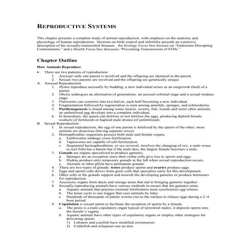 Reproductive Systems