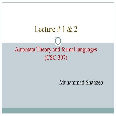 Lecture 1,2 | PPT