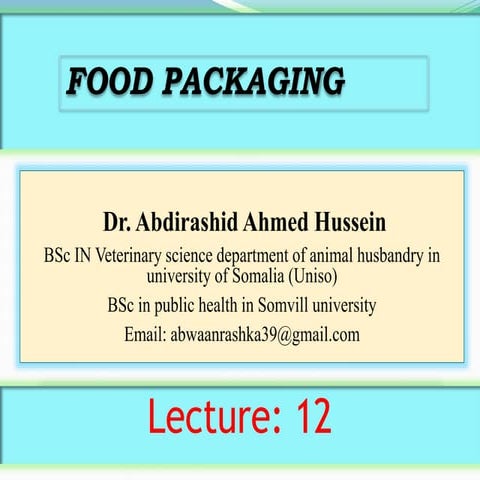 Lecture 12 food packaging 