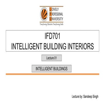 Lecture 1 2 of the course IFD402 at LPU(Building Design)