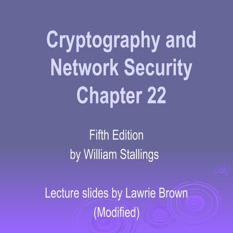 Lecture in network security and mobile computing