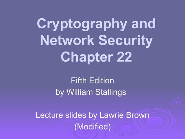 Lecture in network security and mobile computing