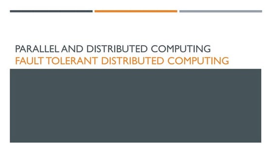 Parallel and Distributed Computing Chapter 11 | PPT