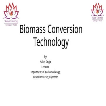 Biomass conversion technologies | PPTX