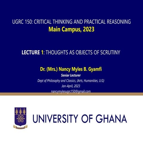 CRITICAL THINKING AND PRACTICAL REASONING ( LOGIC REASONING)