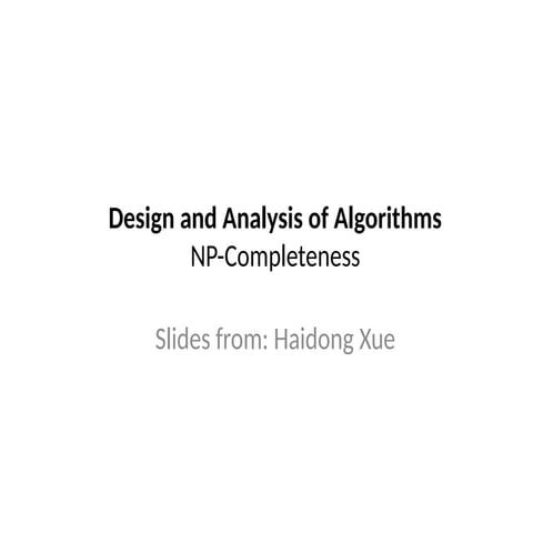 Lecture 12A_NP-Completeness, P, NP, NPC, NP-Hard.pptx