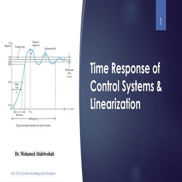 Lecture_12 Time Response of Control Systems & Linearization.pptx